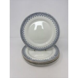 SENORA Johnson Bros Blue And Gold Dinner Plates "10" Set (5) Vintage